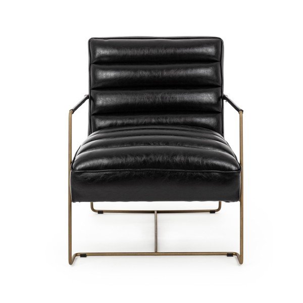 Melns atpūtas krēsls no ādas imitācijas Brianna – Bizzotto-image-2