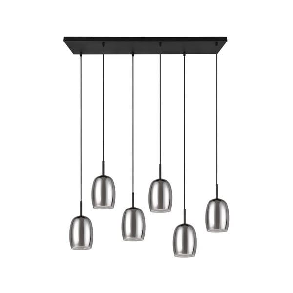 Melna/sudraba krāsas piekaramā lampa ar stikla abažūru Barret – Trio Select
