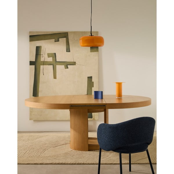 Apaļš izvelkams ēdamgalds ar papildu galda virsmu ar ozolkoka imitāciju ø 150 cm Artis – Kave Home-image-2