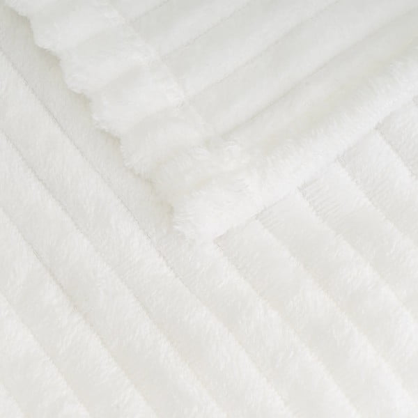 Balts mikroplīša pleds 130x160 cm Fur Velvet – Casa Selección-image-1