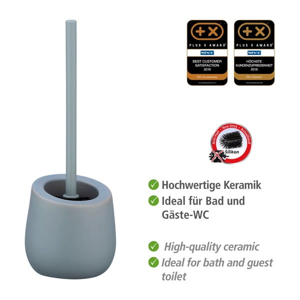 Pelēka keramikas tualetes birste Wenko Badi-image-4