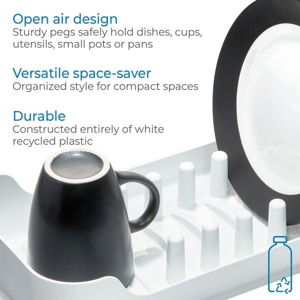 Balts pārstrādātas plastmasas trauku žāvētājs Eco System – iDesign-image-3