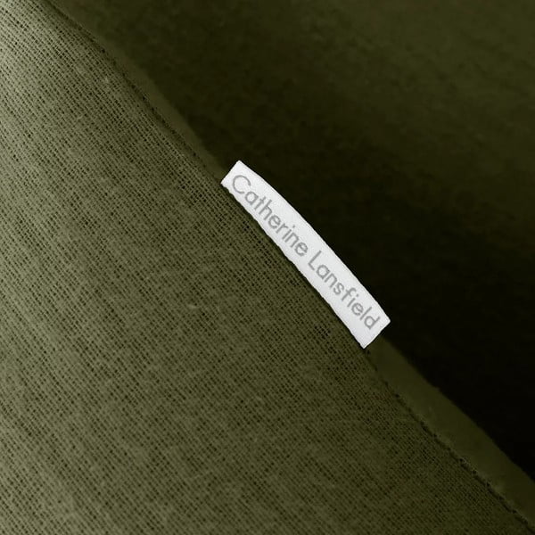 Haki divguļamā flaneļa gultas veļa 230x220 cm Brushed – Catherine Lansfield-image-2