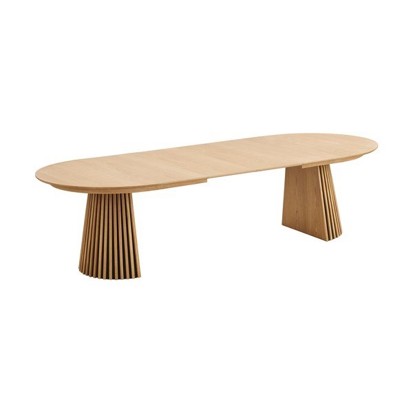 Izvelkams ēdamgalds ar papildu galda virsmu ar ozolkoka imitāciju 120x200 cm Osaka – House Nordic-image-3