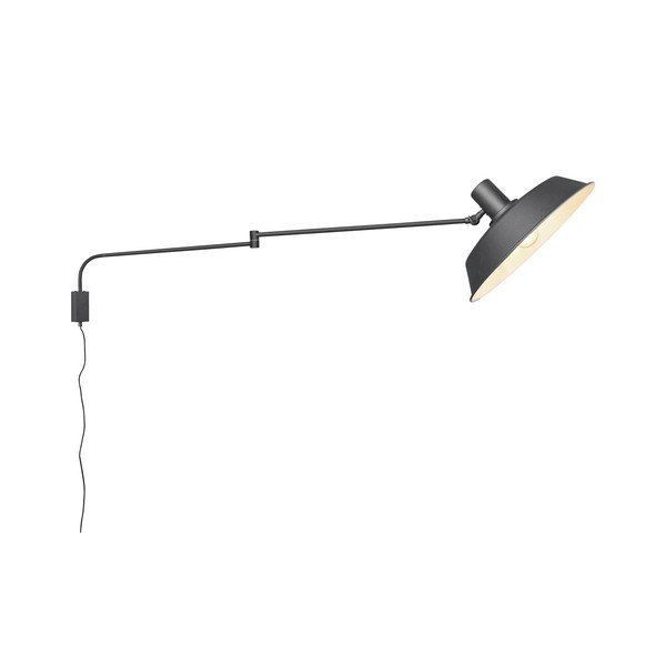 Matēti melna sienas lampa ar saliekamu konstrukciju ar vadu ø 35,5 cm Bolder – Trio-image-4