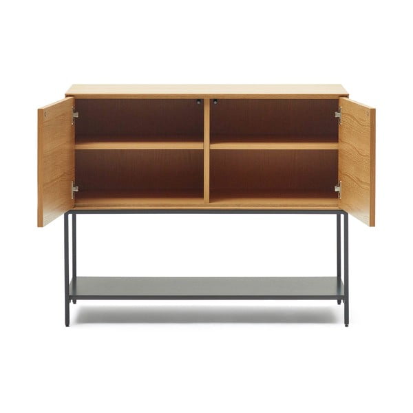 Dabīga toņa zema kumode ar ozolkoka imitāciju 97,5x80 cm Vedrana – Kave Home-image-2