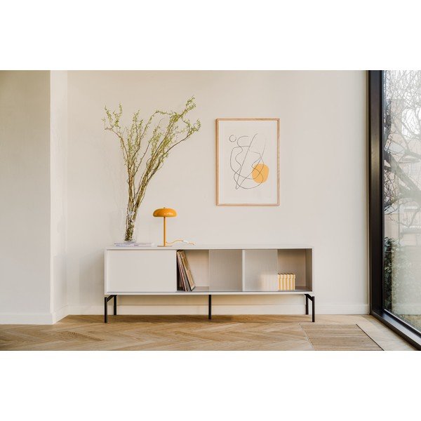 Pelēkbēšs TV galdiņš 160x60x42 cm Met – noo.ma-image-1