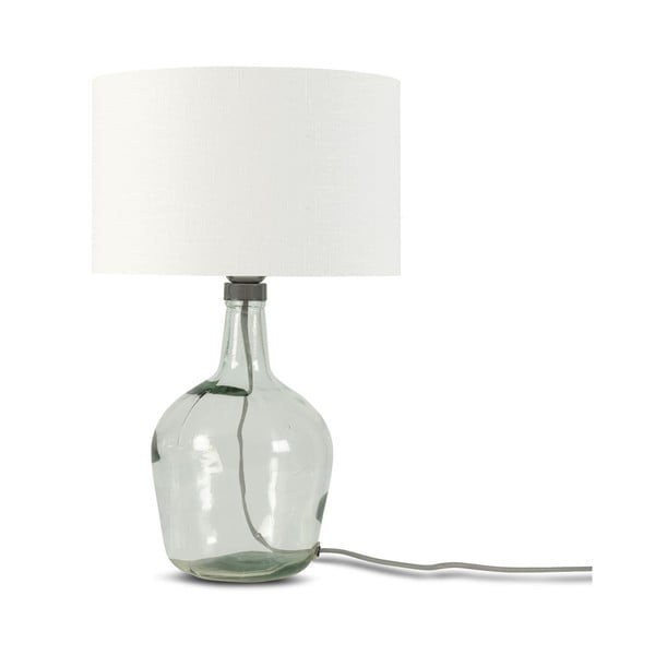Galda lampa ar baltu abažūru un pārstrādāta stikla struktūru Good&Mojo Murano, ⌀ 30 cm