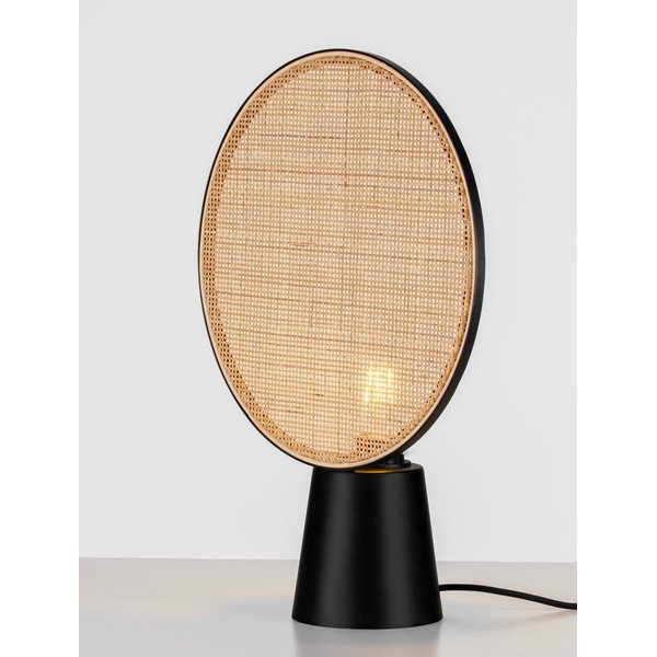 Matēti melna/dabīga toņa metāla galda lampa (augstums 48,5 cm) Tierra – Nova Luce-image-1