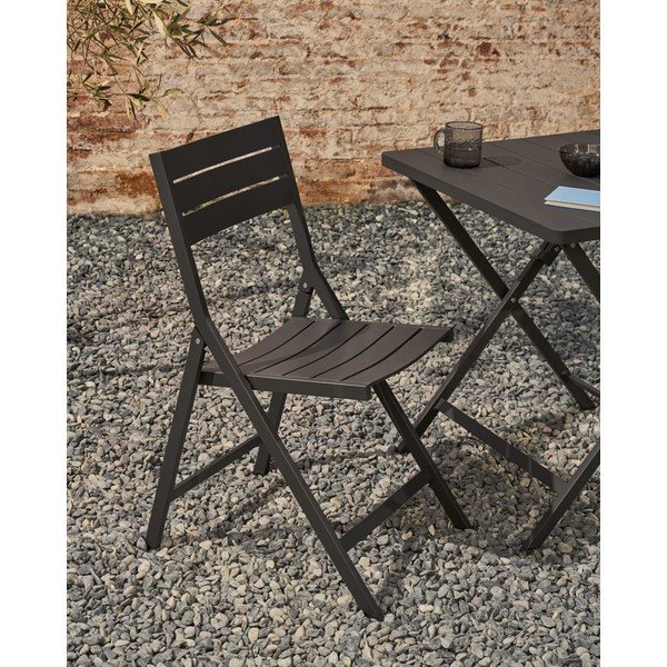 Melns metāla dārza krēsls Torreta – Kave Home-image-1