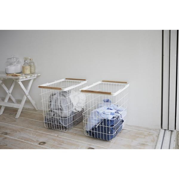 Veļas grozs ar dižskābarža koka detaļām YAMAZAKI Tosca-image-1