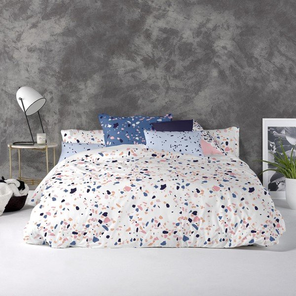 Kokvilnas segas pārvalks Blanc Terrazzo, 140 x 200 cm-image-1