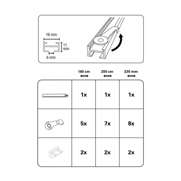Metāla aizkaru sliedes 160 cm Lucy – Gardinia-image-3
