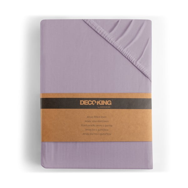 Gaiši violets trikotāžas palags ar gumiju 200x200 cm Amber – Restilo-image-4