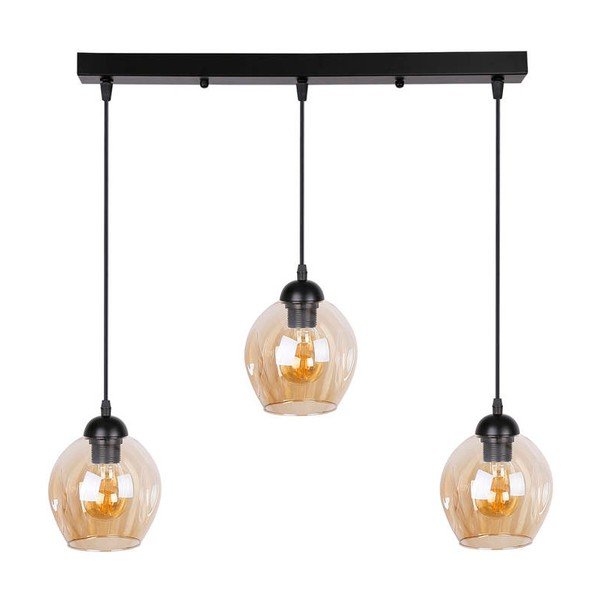 Melna piekaramā lampa ar stikla abažūru 14x70 cm Aspa – Candellux Lighting-image-3