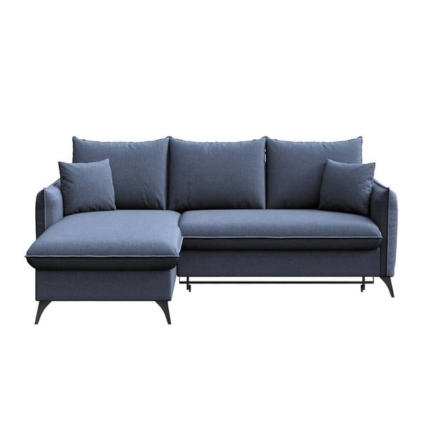 Zils salokāms stūra dīvāns ar uzglabāšanas vietu (ar kreiso stūri/ar zvilni) Brim – Rodier