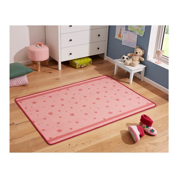 Bērnu rozā paklājs Zala Living Stars & Hearts, 100 x 140 cm-image-2