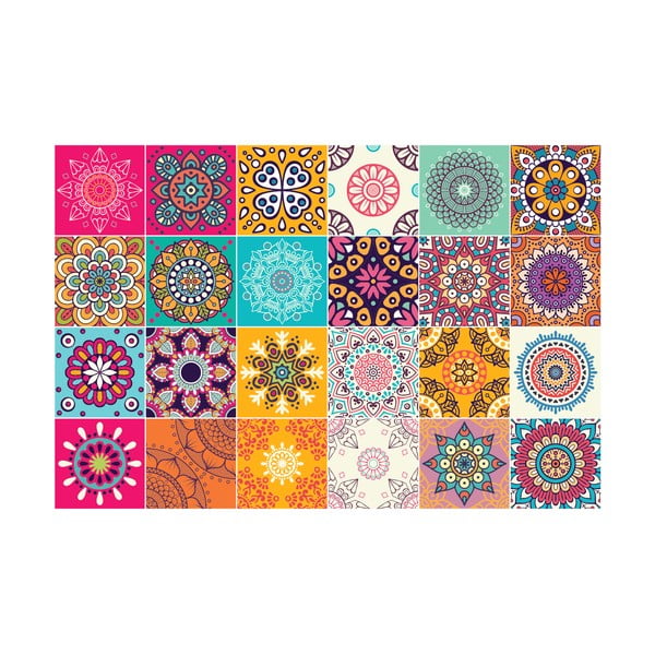 24 dekoratīvo sienas uzlīmju komplekts Ambiance Clarissa, 10 x 10 cm-image-2