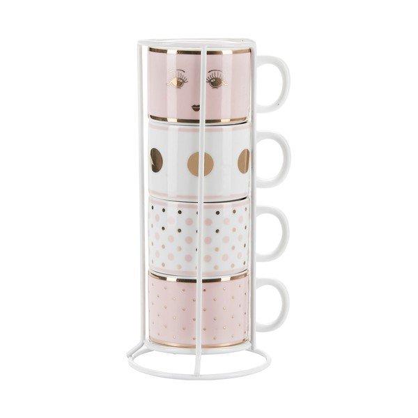 4 porcelāna krūzes ar statīvu Miss Étoile