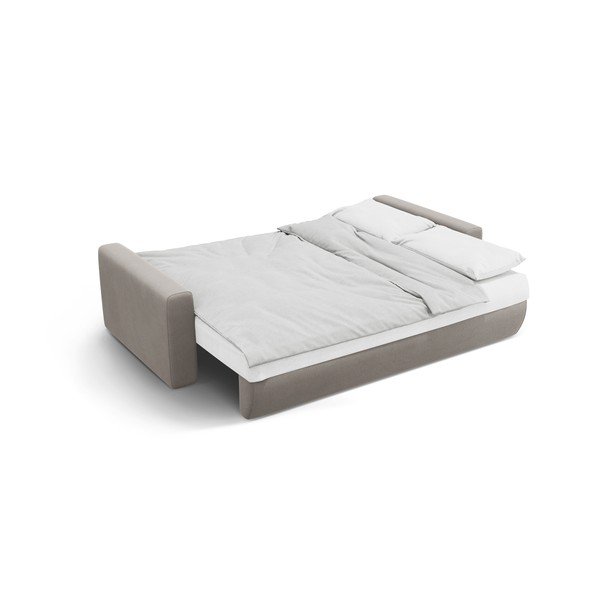 Gaiši pelēks samta salokāms dīvāns ar uzglabāšanas vietu 238 cm Belfast – Cosmopolitan Design-image-4