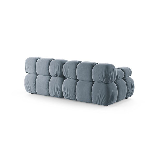 Pelēks samta modulārais dīvāns 188 cm – Micadoni -image-2