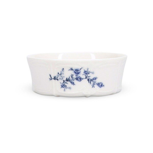 Balta/zila porcelāna bļodiņa 410 ml Retro – BonBistro