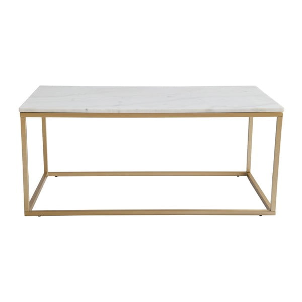 Kafijas galdiņš ar baltu marmora virsmu un zelta pamatni RGE Accent