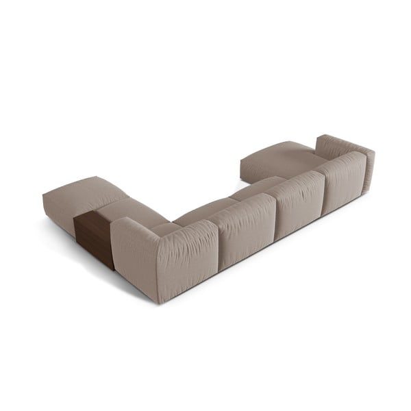Bēšs modulārais stūra dīvāns (ar labo stūri/U veida) Martina – Micadoni Home-image-3