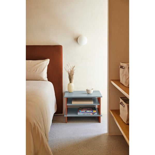 Ķieģeļu sarkans/pelēks naktsskapītis ar plauktiem Inari – Teulat-image-1