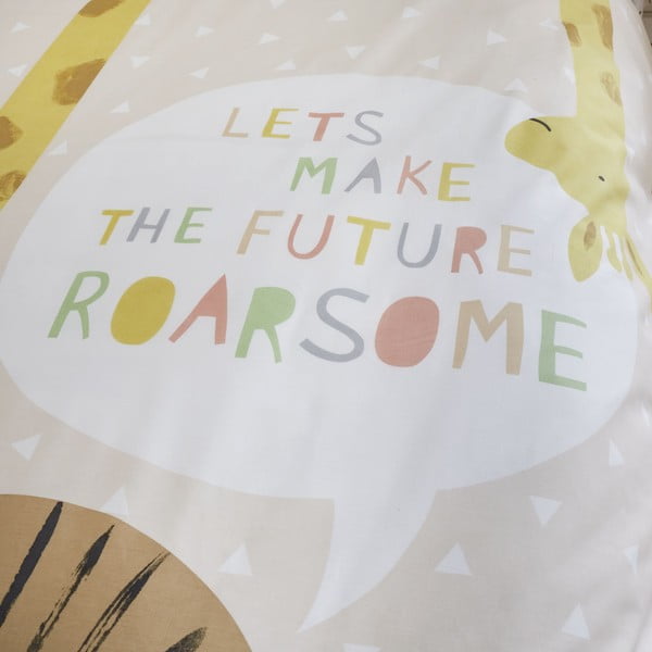 Gaiši brūna vienguļamā bērnu gultas veļa 135x200 cm Roarsome Animals – Catherine Lansfield-image-3