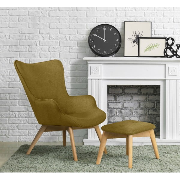 Zaļš atpūtas krēsls ar kāju balstu Niko – Ropez-image-1