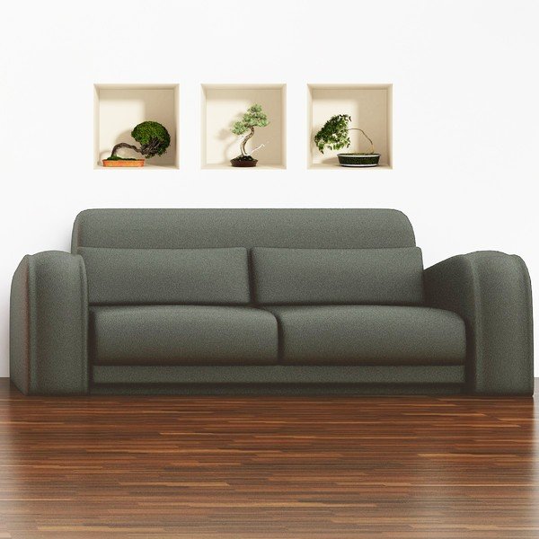 3 uzlīmju komplekts ar 3D efektu Ambiance Bonsais-image-2