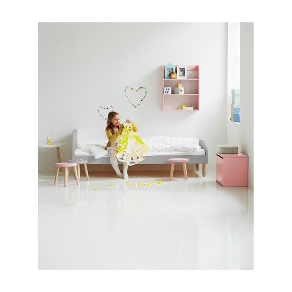 Pelēka bērnu gulta Flexa Dots, 90 x 200 cm-image-1
