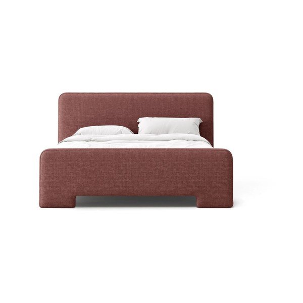 Rozā polsterēta divvietīga gulta ar redelēm 160x200 cm Eda – Micadoni -image-2