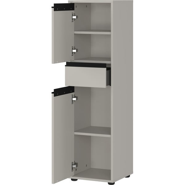 Pelēks augsts/šaurs vannas istabas skapis 33x121 cm Lemont – Germania-image-3