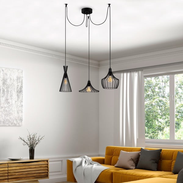 Melna piekaramā lampa ar metāla abažūru Mezopotamya – Opviq lights-image-3