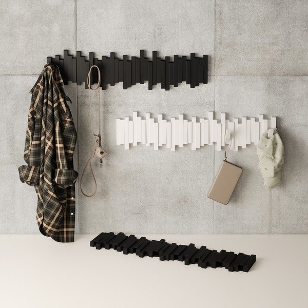 Melns plastmasas sienas pakaramais 72 cm Sticks – Umbra-image-3