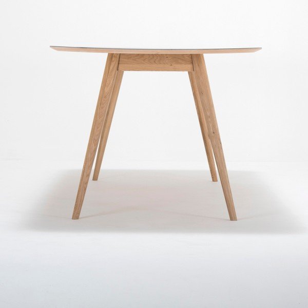 Ēdamgalds no ozola masīvkoka ar tumši zilu virsmu Gazzda Linn, 200 x 90 cm-image-3