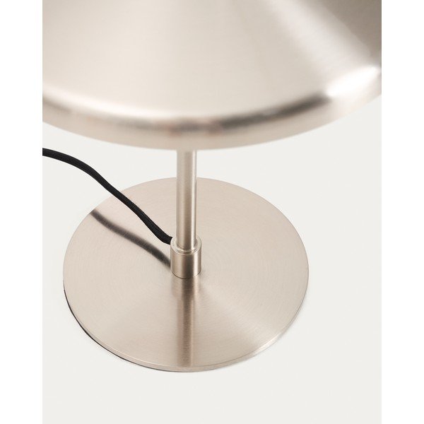 Sudraba krāsas galda lampa ar metāla abažūru (augstums 32,5 cm) Nuvira – Kave Home-image-4