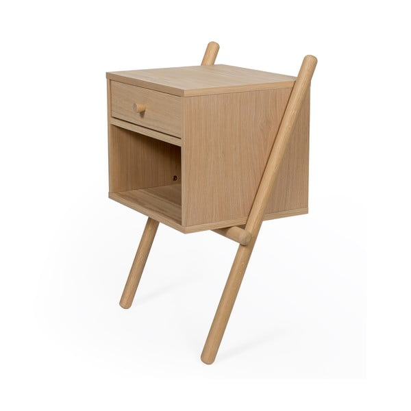 Dabīga toņa naktsskapītis ar ozolkoka imitāciju Wiru – Woodman-image-2