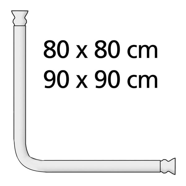 Balts universāls stūra stienis dušas aizkaram Wenko, ø 2,8 cm-image-2