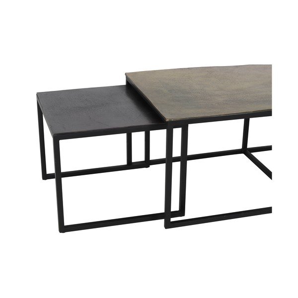 Melni/bronzas krāsas metāla žurnālgaldiņi (3 gab.) 50x120 cm Kumalu – Light & Living-image-2