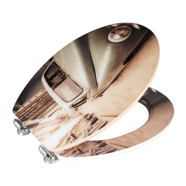 Tualetes poda sēdeklis ar vieglu aizvēršanu Wenko Old Time Car, 44,5 x 38 cm-image-2