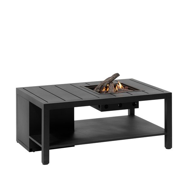 Melns dārza galds ar kamīnu COSI Cosiflow, 120 x 80 cm-image-2
