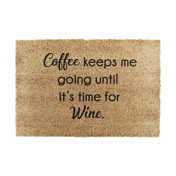 Kokosšķiedras kājslauķis 40x60 cm Coffee Keeps Me Going – Artsy Doormats