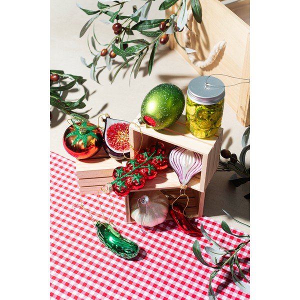 Stikla Ziemassvētku eglītes rotājums 7 cm Olive – Sass & Belle-image-3