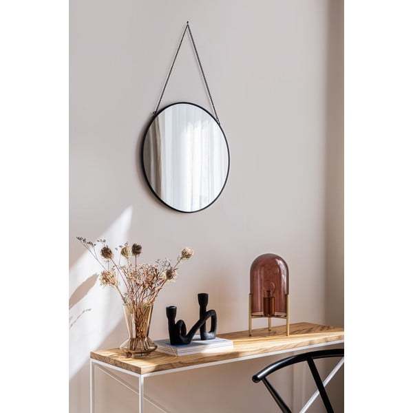Melns sienas spogulis Bonami Essentials Moira, ø 40 cm-image-1