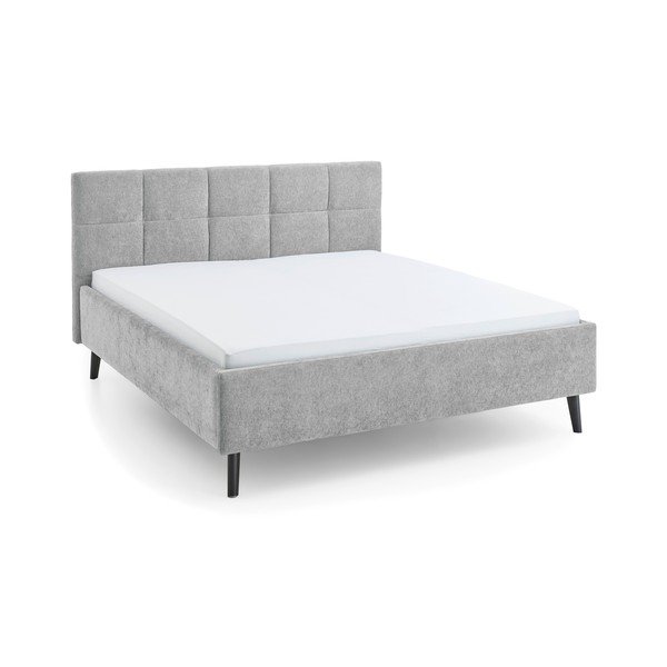 Pelēka polsterēta divvietīga gulta bez režģa 180x200 cm Nova – Meise Möbel