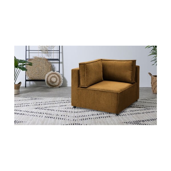 Sinepju dzeltens velveta modulārais dīvāns (ar maināmu stūri) Nihad modular – Bobochic Paris-image-1