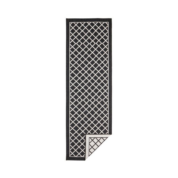 Melns un krēmkrāsas āra paklājs NORTHRUGS Sydney, 80 x 250 cm-image-2